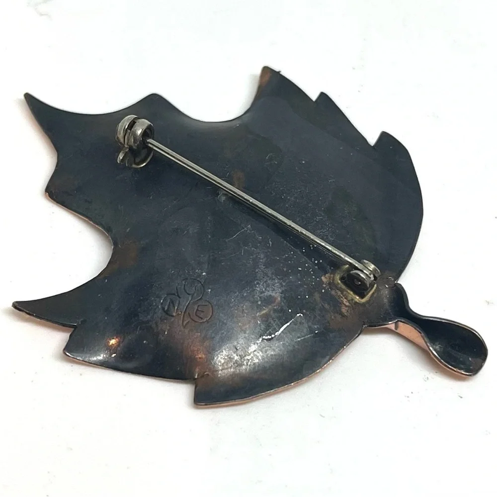 Stuart Nye Copper Maple Leaf Brooch